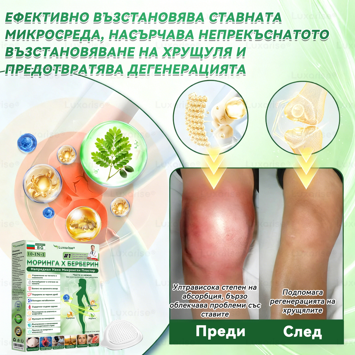 Официален магазин | ✨✨𝗟𝘂𝘅𝗮𝗿𝗶𝘀𝗲® МОРИНГА Х БЕРБЕРИН 10-IN-1 Напреднал Нано Микроигли Пластир (Веднъж дневно, видими резултати след 7 дни) ✅ Подходящ при: затлъстяване, диабет, сънна апнея и проблеми със ставите 💎